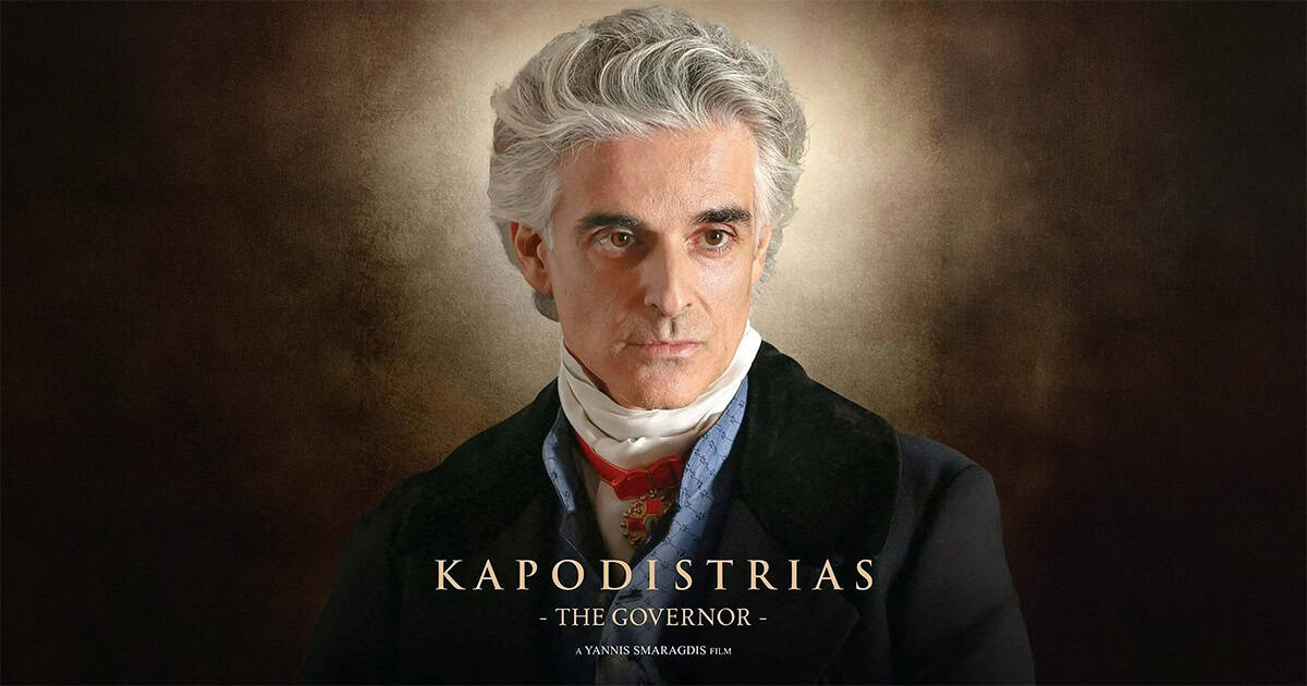Antonis Myriagos as Ioannis Kapodistrias in the film Kapodistrias The Governor