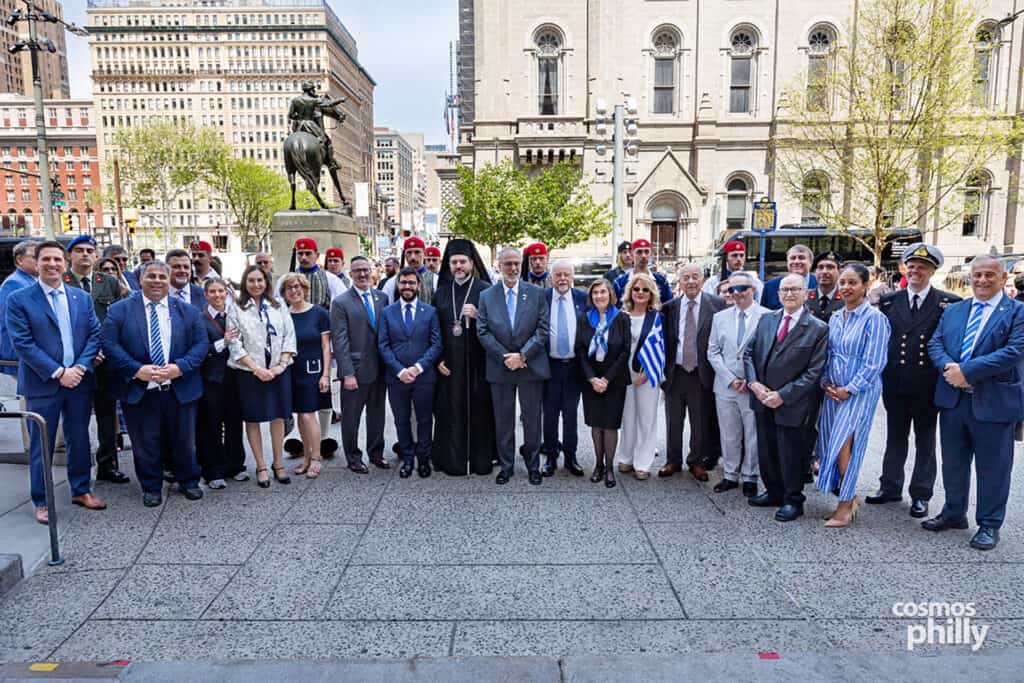 Clergy, officials, and community leaders attend the Greek Independence Day ceremony in Philadelphia.