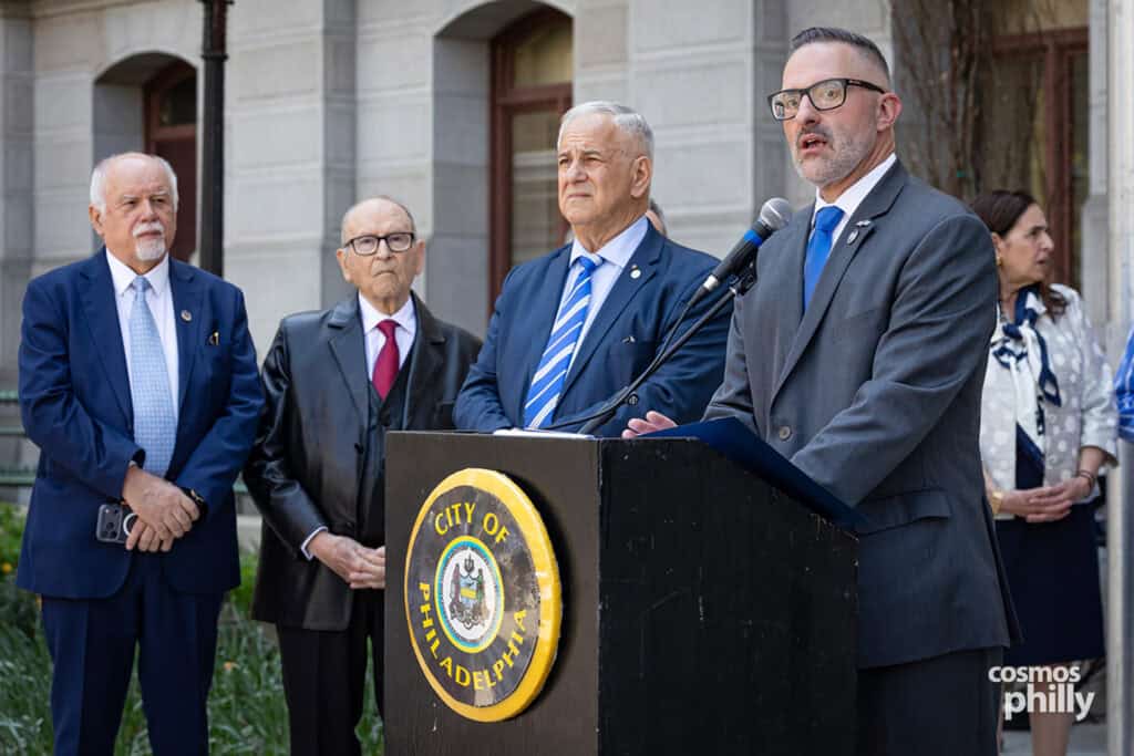 Clergy, officials, and community leaders attend the Greek Independence Day ceremony in Philadelphia.