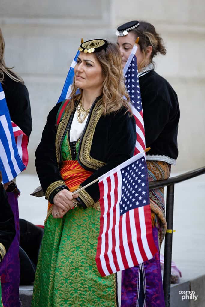 Youth of the Pontian Society Akritai of Philadelphia attend the ceremony in traditional Pontian attire.