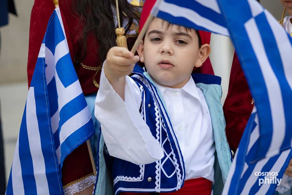 Scenes from the Greek Independence Day flag-raising ceremony at Philadelphia City Hall.