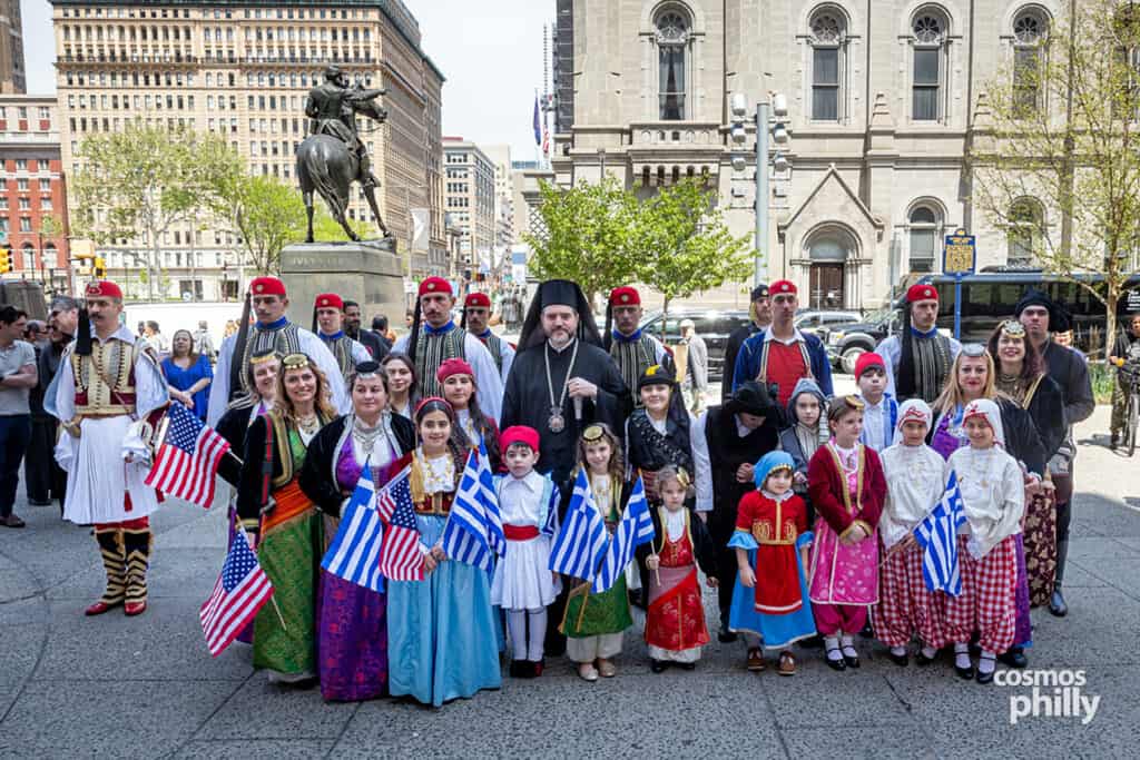 Youth of the Pontian Society Akritai of Philadelphia attend the ceremony in traditional Pontian attire.