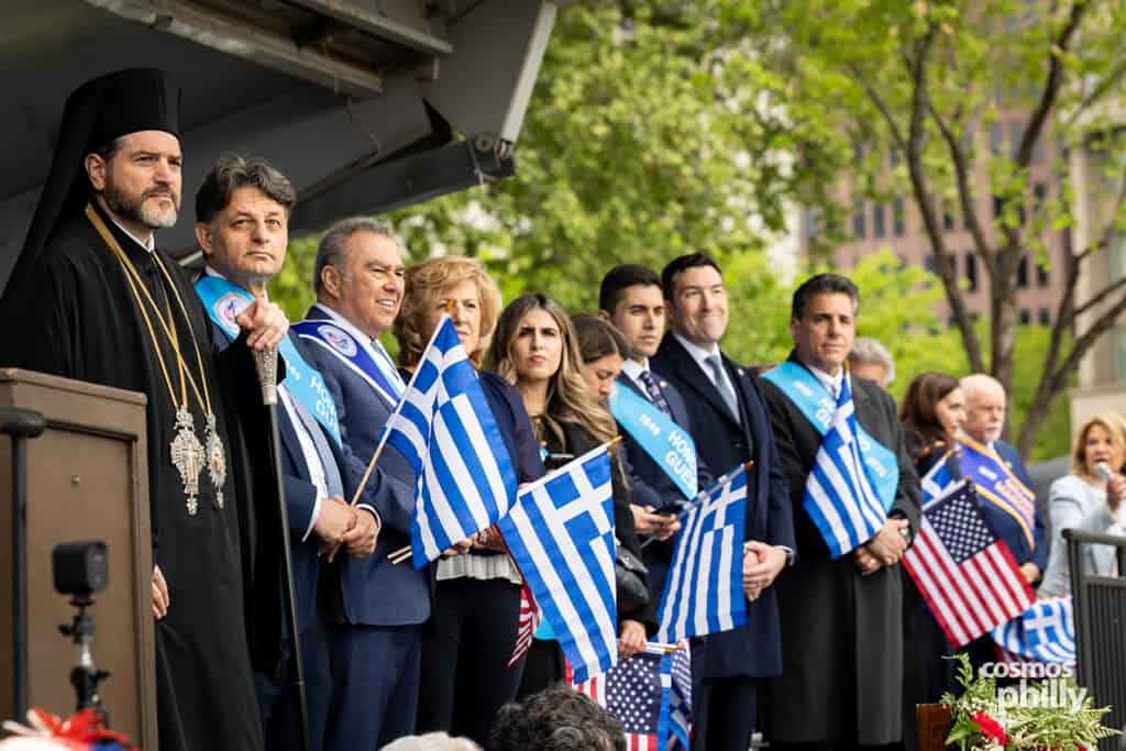 Community leaders at the 2026 Philadelphia Greek Independence Day Parade.