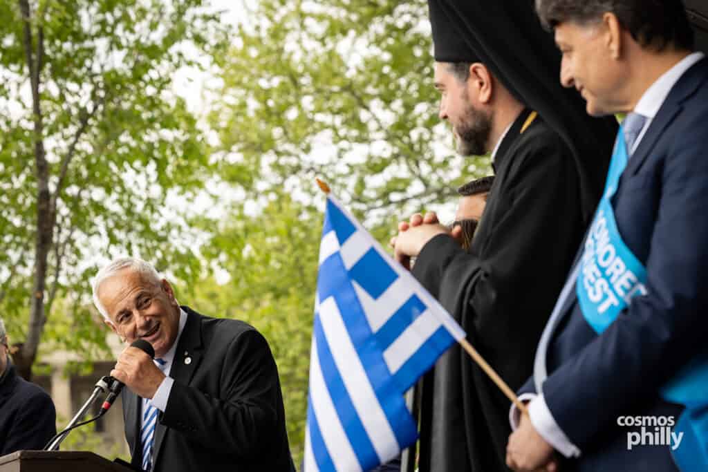 Clergy and community leaders at the 2026 Philadelphia Greek Independence Day Parade.