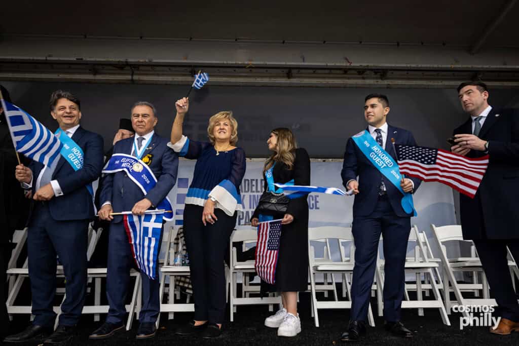 Community leaders at the 2026 Philadelphia Greek Independence Day Parade.
