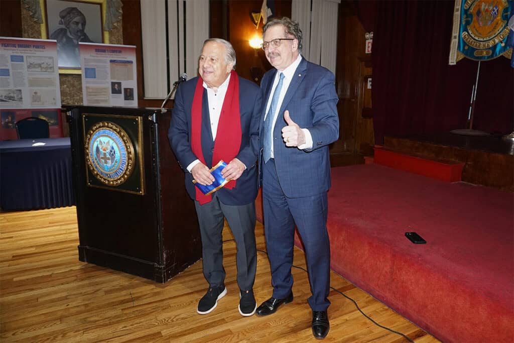 Philip Christopher and Lou Katsos at a Greek Independence Day Parade event in New York