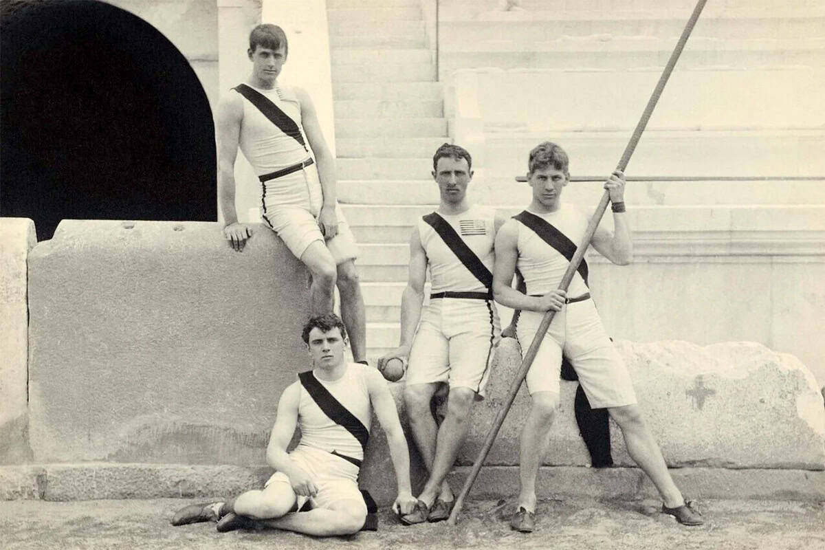 Members of the Princeton University team at the 1896 Athens Olympic Games, including Francis Lane and Robert Garrett