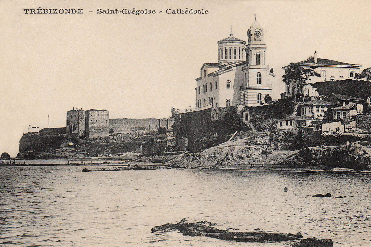 Historic view of Trebizond (Trabzon) in the Pontus region showing Saint Gregory Cathedral, early 20th century