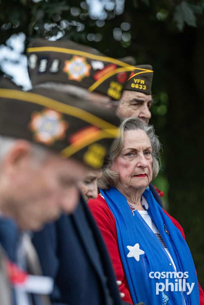 Greek American VFW Post Eleftheria members, veterans, and guests gather for a Memorial Day service at Fernwood Cemetery in Lansdowne, Pennsylvania, in 2026