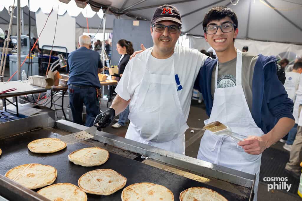 Greek festival food prepared and served by parish volunteers at the 2026 OPA! Festival.