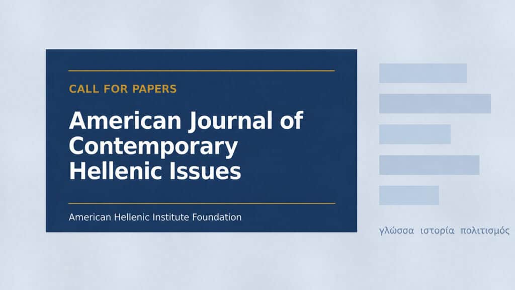 Greek-American Scholars and Writers Invited to Submit Work for AHIF Journal’s 2026 Volume