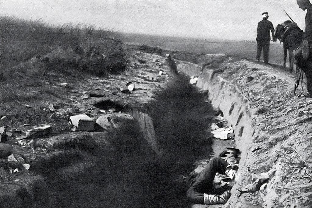 An empty Bulgarian trench after the Battle of Kilkis-Lachanas in 1913.