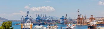 Container port of Piraeus, Greece.