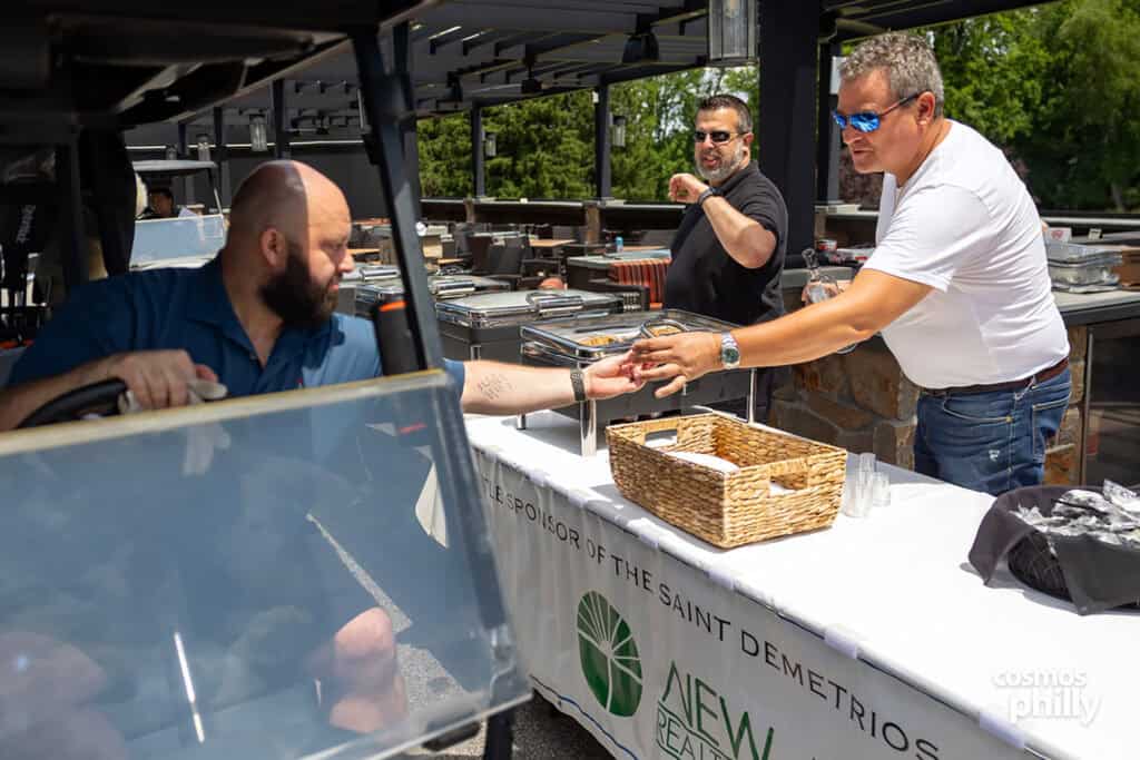 Participants, volunteers, sponsors, and guests at the St. Demetrios Greek Orthodox Church annual golf outing at Penn Oaks Golf Club in West Chester.