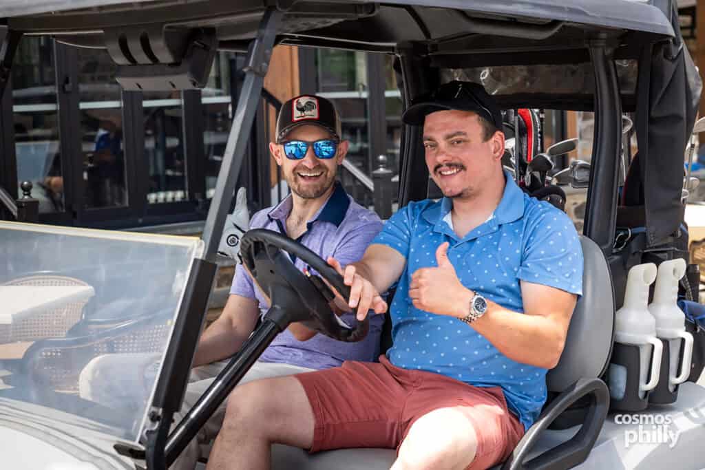 Participants, volunteers, sponsors, and guests at the St. Demetrios Greek Orthodox Church annual golf outing at Penn Oaks Golf Club in West Chester.