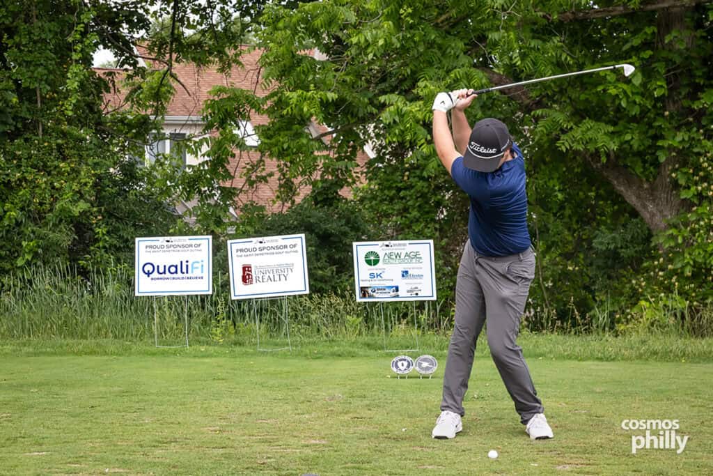 Participants, volunteers, sponsors, and guests at the St. Demetrios Greek Orthodox Church annual golf outing at Penn Oaks Golf Club in West Chester.