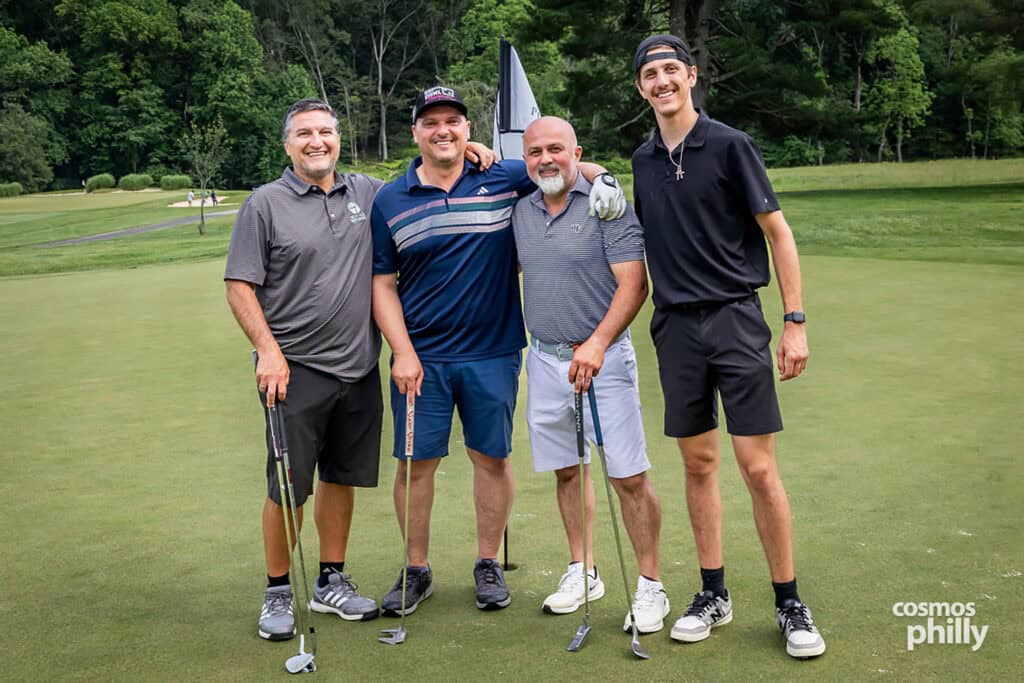 Participants, volunteers, sponsors, and guests at the St. Demetrios Greek Orthodox Church annual golf outing at Penn Oaks Golf Club in West Chester.