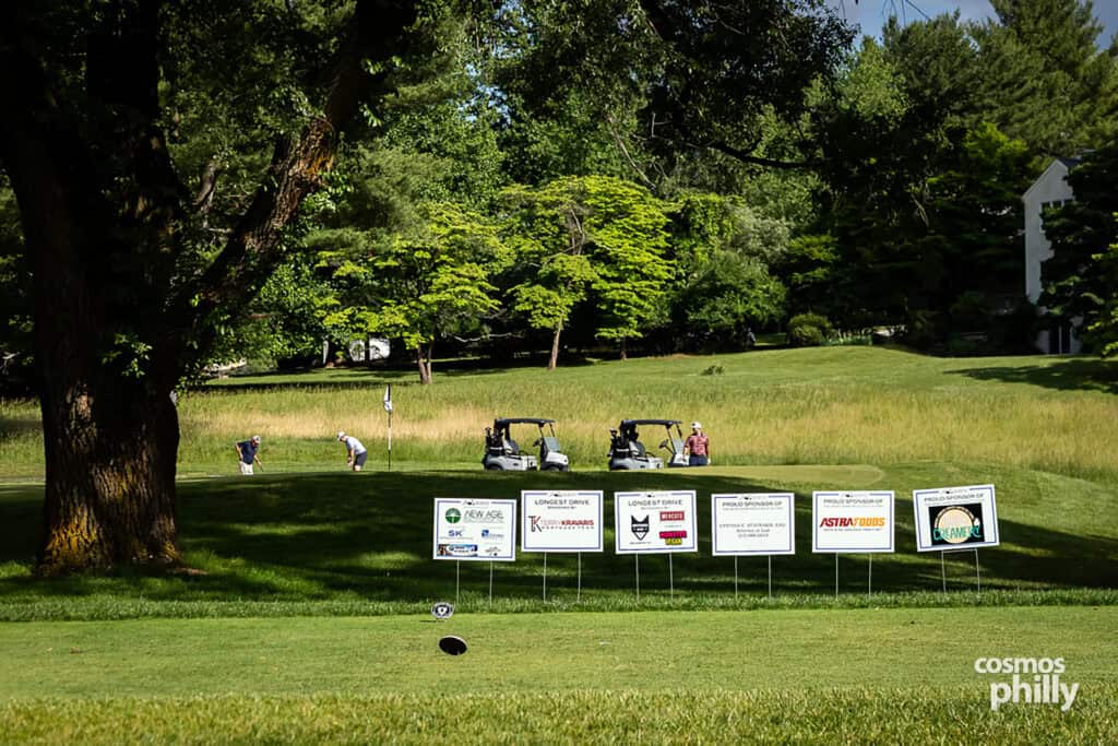 Participants, volunteers, sponsors, and guests at the St. Demetrios Greek Orthodox Church annual golf outing at Penn Oaks Golf Club in West Chester.