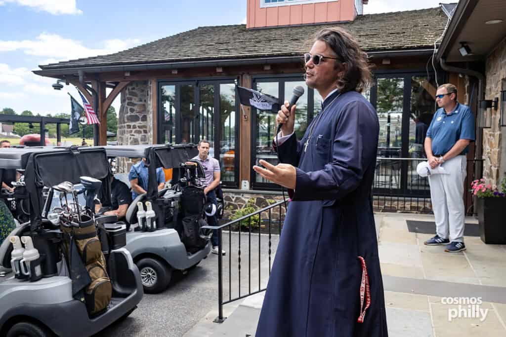 Participants, volunteers, sponsors, and guests at the St. Demetrios Greek Orthodox Church annual golf outing at Penn Oaks Golf Club in West Chester.