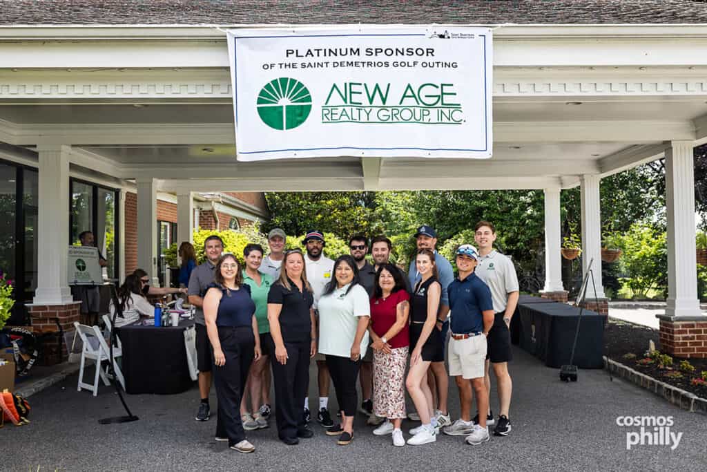 Participants, volunteers, sponsors, and guests at the St. Demetrios Greek Orthodox Church annual golf outing at Penn Oaks Golf Club in West Chester.