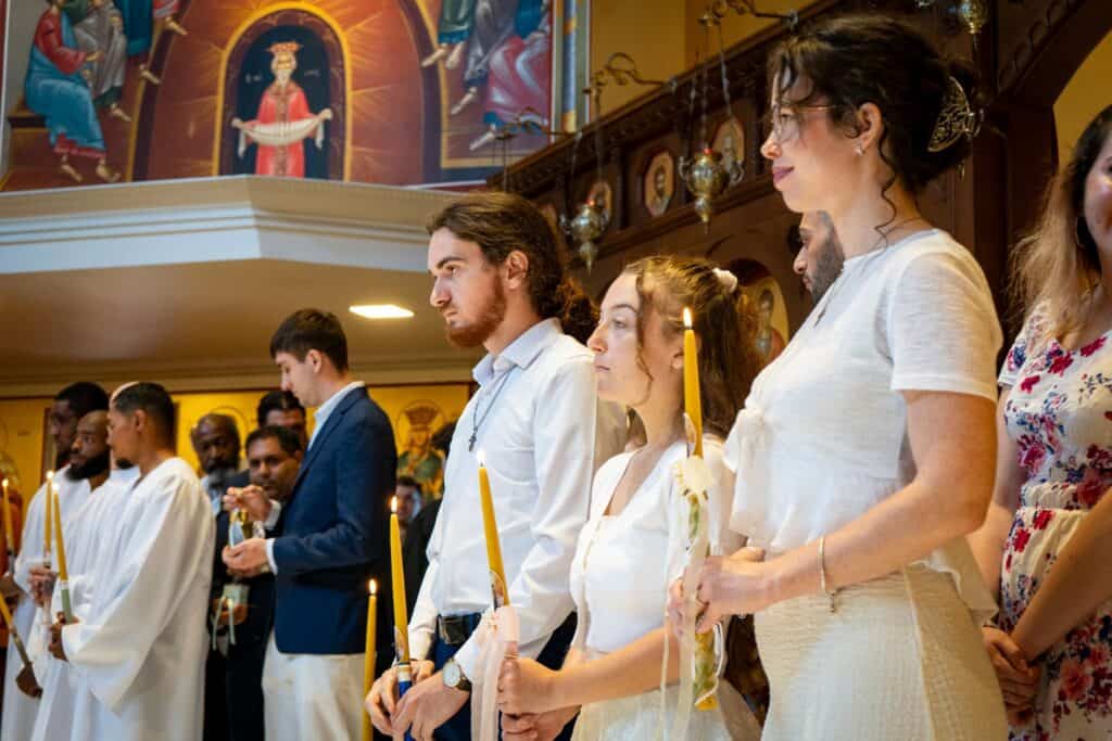 New members are welcomed into the Orthodox Christian faith at St. Thomas Greek Orthodox Church in Cherry Hill.