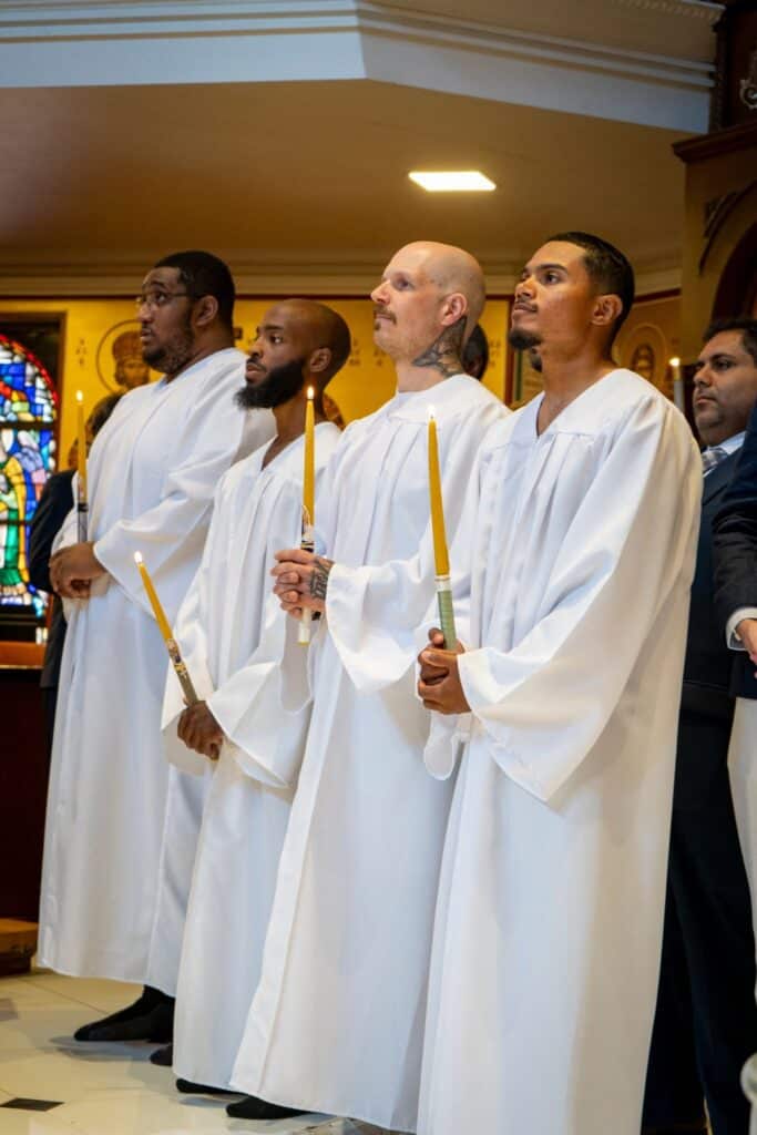 New members are welcomed into the Orthodox Christian faith at St. Thomas Greek Orthodox Church in Cherry Hill.