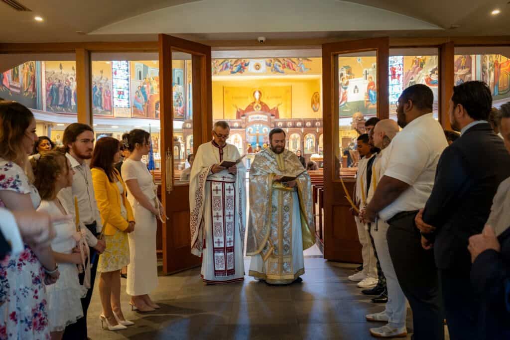 New members are welcomed into the Orthodox Christian faith at St. Thomas Greek Orthodox Church in Cherry Hill.
