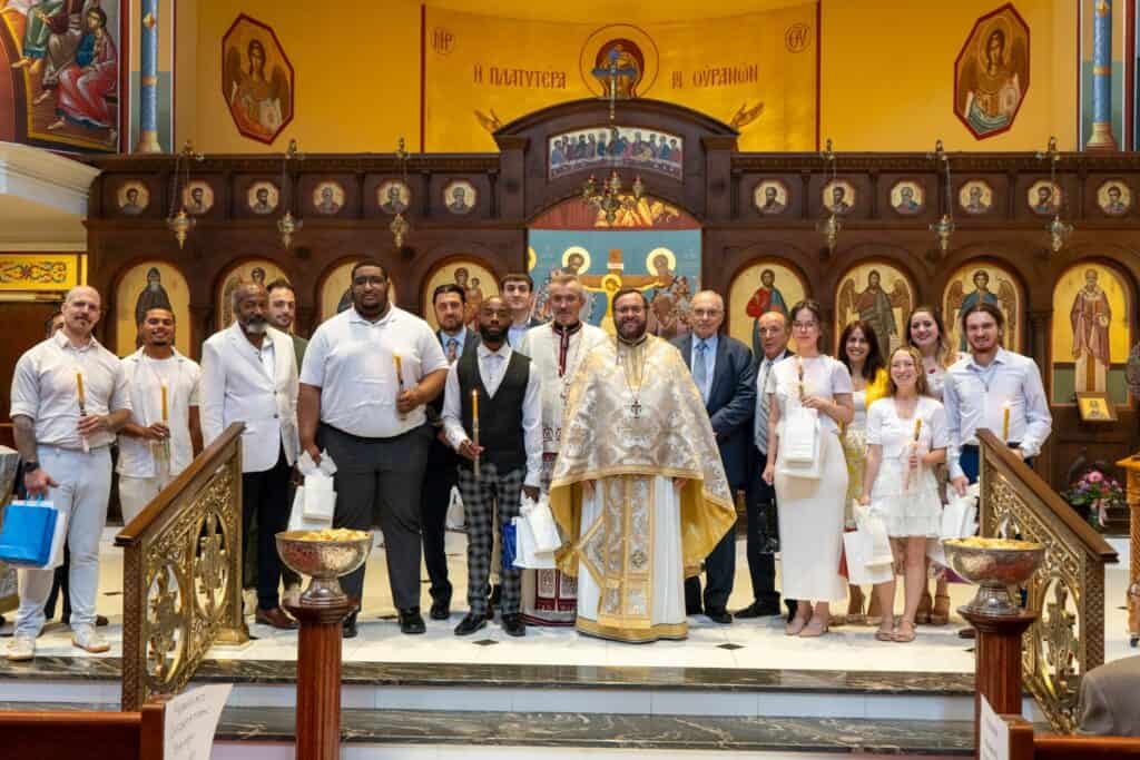 New members are welcomed into the Orthodox Christian faith at St. Thomas Greek Orthodox Church in Cherry Hill.