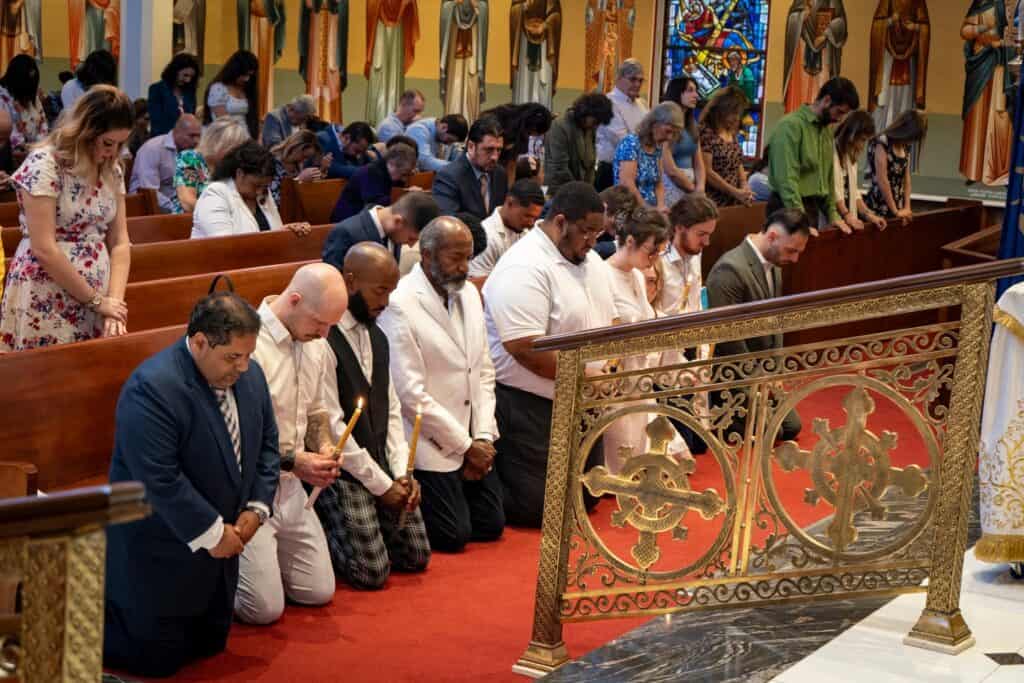 New members are welcomed into the Orthodox Christian faith at St. Thomas Greek Orthodox Church in Cherry Hill.