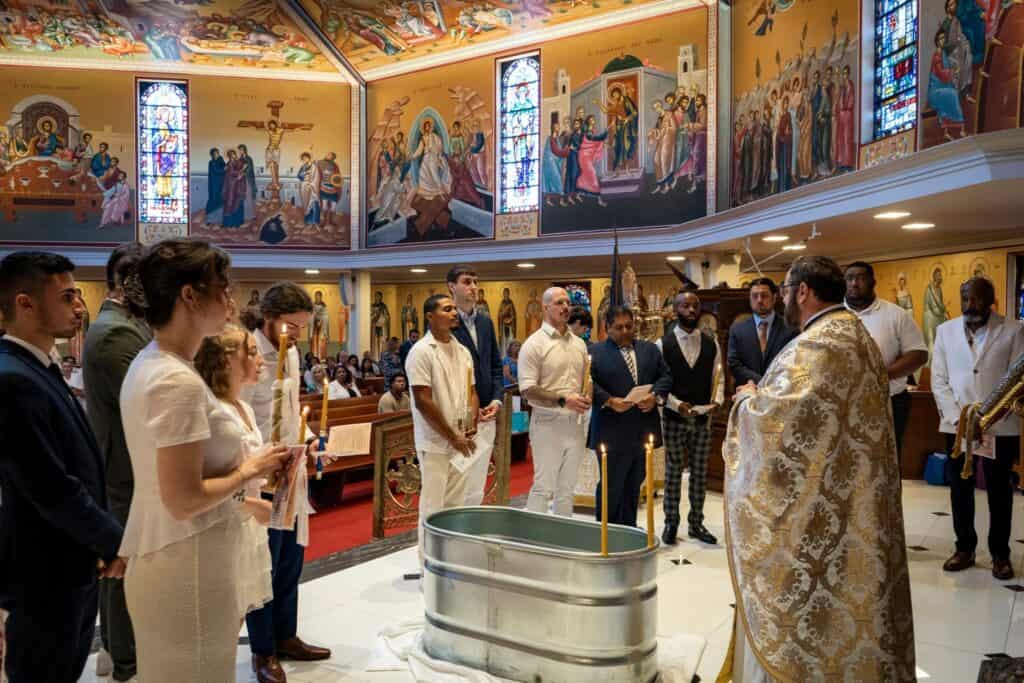 New members are welcomed into the Orthodox Christian faith at St. Thomas Greek Orthodox Church in Cherry Hill.