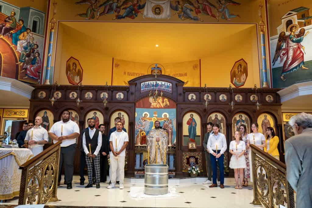 New members are welcomed into the Orthodox Christian faith at St. Thomas Greek Orthodox Church in Cherry Hill.