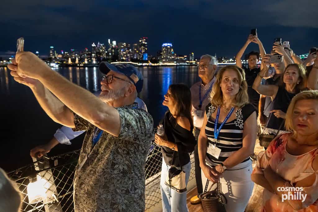 AHEPA members and guests aboard the Battleship New Jersey during the Bouzoukia on the Battleship event in Camden on July 30, 2026.