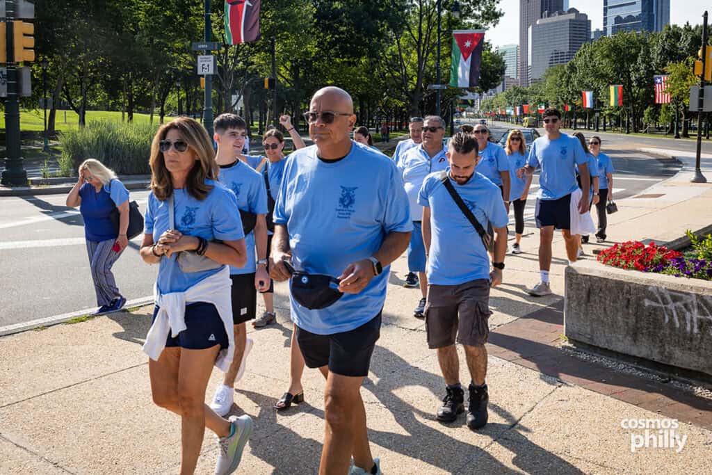 Participants in the 2026 AHEPA Cooley’s Anemia Walk along Philadelphia’s Benjamin Franklin Parkway