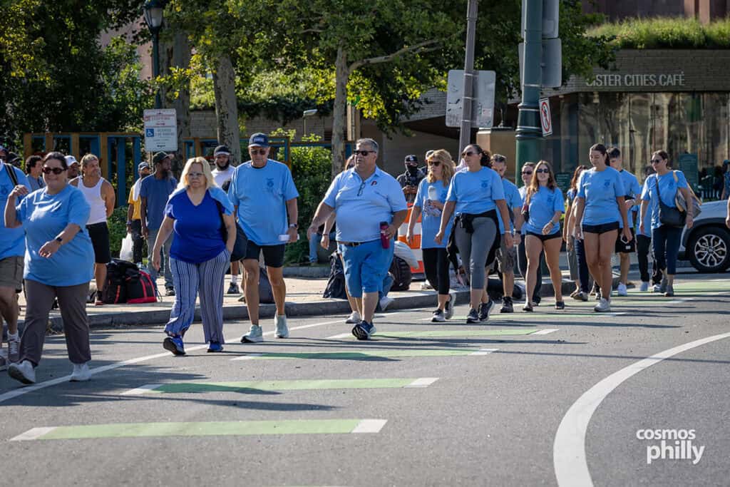 Participants in the 2026 AHEPA Cooley’s Anemia Walk along Philadelphia’s Benjamin Franklin Parkway