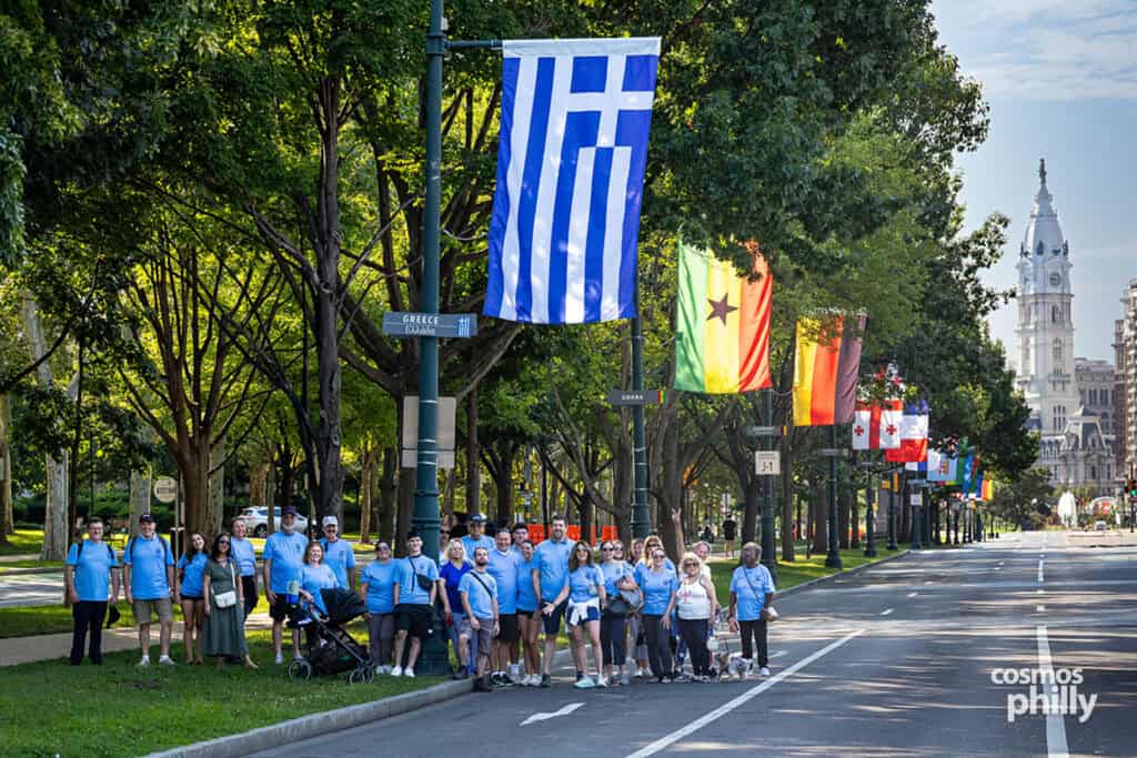Participants in the 2026 AHEPA Cooley’s Anemia Walk along Philadelphia’s Benjamin Franklin Parkway