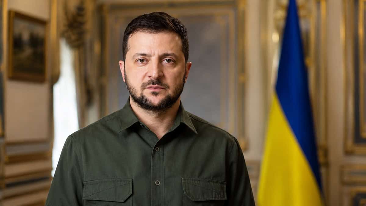 Ukrainian President Volodymyr Zelenskyy in an official portrait.