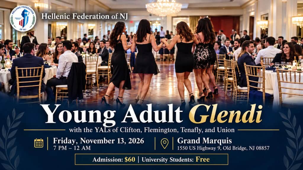 Hellenic Federation of New Jersey to Host Young Adults Glendi and Networking Night